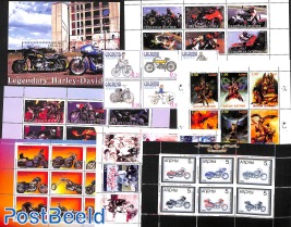 Lot Cinderella stamps with Motorcycles