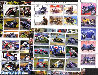 Lot Cinderella stamps with Motorcycles