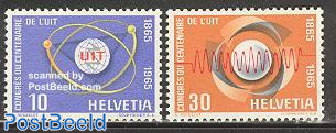 Philatélie : timbres 100 ans UIT, 1965 Canton Valais 
