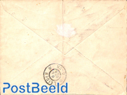 Envelope 5c, uprated with 10c Bontkraag to registered mail from Rotterdam to Leiden
